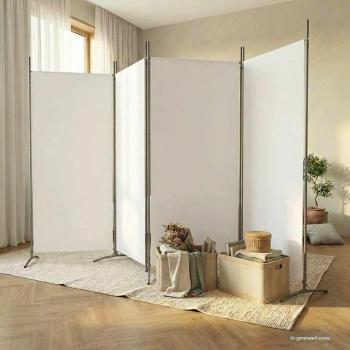ARDEBO.de - 4-tlg. Paravent Wei? 346x180 cm Stoff