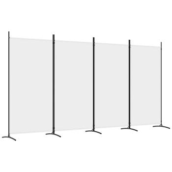 4-tlg. Paravent Wei? 346x180 cm Stoff