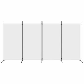 4-tlg. Paravent Wei? 346x180 cm Stoff