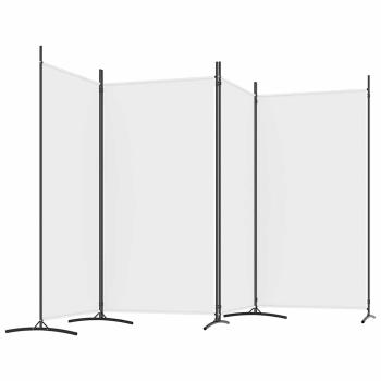 4-tlg. Paravent Wei? 346x180 cm Stoff
