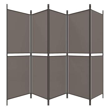 5-tlg. Paravent Anthrazit 250x200 cm Stoff