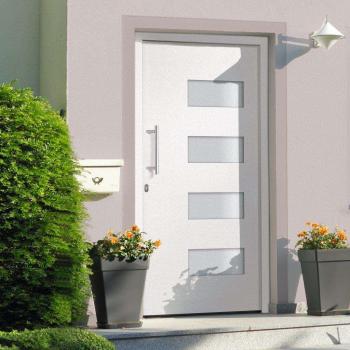 ARDEBO.de - Haustür Aluminium und PVC Weiß 110x210 cm