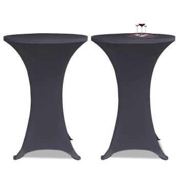 Stretch-Tischhussen 4 Stk. 70 cm Anthrazit