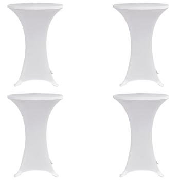 ARDEBO.de - Stehtischhussen 4 Stk. Ø 80 cm Weiß Stretch