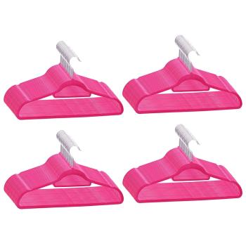100 Stk. Kleiderbügel-Set Anti-Rutsch Rosa Samt