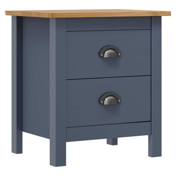 Nachttische Hill 2 Stk. Grau 46x35x49,5 cm Massivholz Kiefer