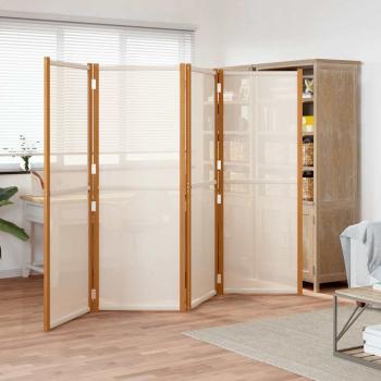 ARDEBO.de - 4-tlg. Raumteiler Cremeweiß 280x180 cm