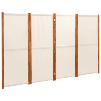 4-tlg. Raumteiler Cremeweiß 280x180 cm