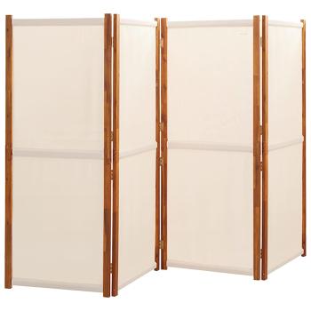 4-tlg. Raumteiler Cremeweiß 280x180 cm