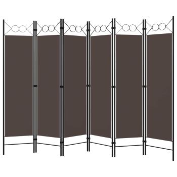 ARDEBO.de - 6-tlg. Raumteiler Braun 240 x 180 cm