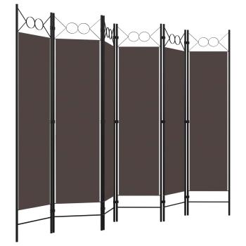 6-tlg. Raumteiler Braun 240 x 180 cm