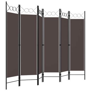 6-tlg. Raumteiler Braun 240 x 180 cm