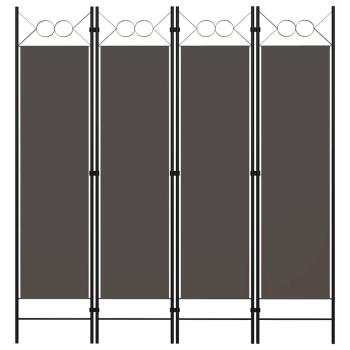 ARDEBO.de - 4-tlg. Raumteiler Anthrazit 160 x 180 cm