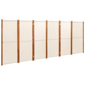 6-tlg. Raumteiler Cremeweiß 420x180 cm