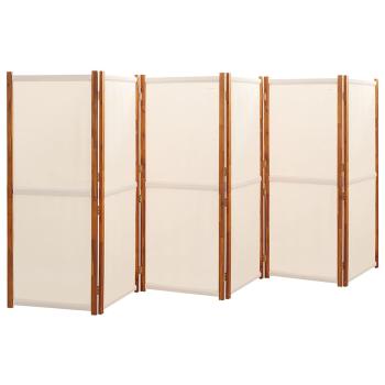 6-tlg. Raumteiler Cremeweiß 420x180 cm