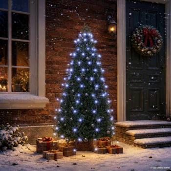 Weihnachtsbaum-Lichternetz mit 150 LEDs Blau 150 cm