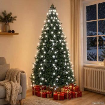 ARDEBO.de - Weihnachtsbaum-Lichternetz mit 210 LEDs Kaltweiß 210 cm