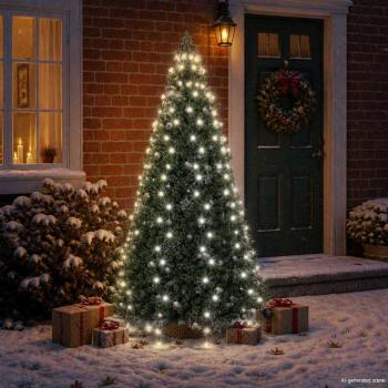 Weihnachtsbaum-Lichternetz mit 210 LEDs Kaltweiß 210 cm
