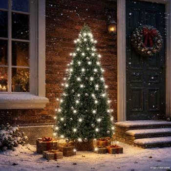 Weihnachtsbaum-Lichternetz mit 150 LEDs Kaltweiß 150 cm