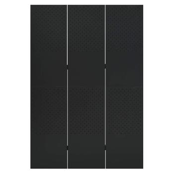 3-tlg. Raumteiler Schwarz 120x180 cm Stahl
