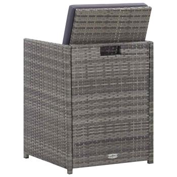 5-tlg. Garten-Essgruppe Poly Rattan Akazie Massivholz Anthrazit