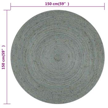 Teppich Handgefertigt Jute Rund 150 cm Olivgr?n