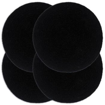 ARDEBO.de - Tischsets 4 Stk. Schwarz 38 cm Rund Baumwolle