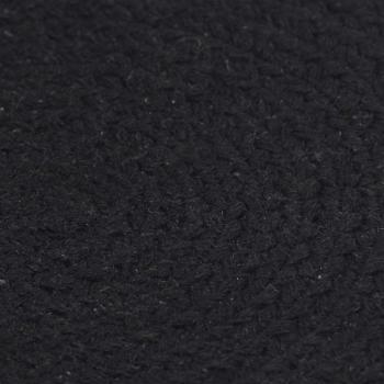 Tischsets 4 Stk. Schwarz 38 cm Rund Baumwolle
