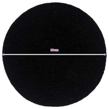 Tischsets 4 Stk. Schwarz 38 cm Rund Baumwolle