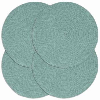 ARDEBO.de - Tischsets 4 Stk. Grün 38 cm Rund Baumwolle