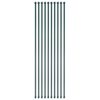 ARDEBO.de - Pflanzstäbe 10 Stk. 1,5 m Metall Grün