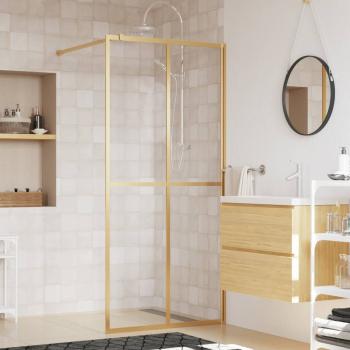 ARDEBO.de - Duschwand für Begehbare Dusche ESG Klarglas Golden 100x195cm