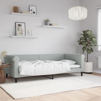 ARDEBO.de - Tagesbett Hellgrau 90x200 cm Samt