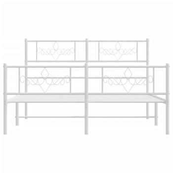 Bettgestell mit Kopf- und Fußteil Metall Weiß 120x200 cm