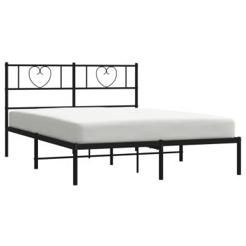 Bettgestell mit Kopfteil Metall Schwarz 120x190 cm
