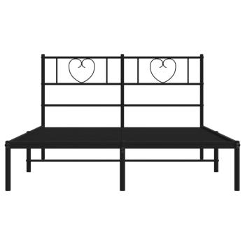 Bettgestell mit Kopfteil Metall Schwarz 120x190 cm