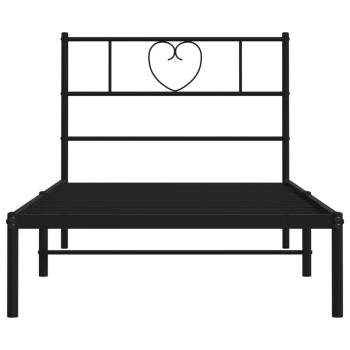 Bettgestell mit Kopfteil Metall Schwarz 90x190 cm