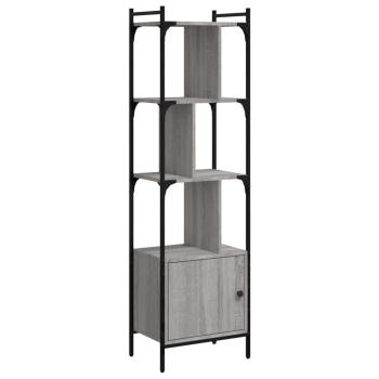 B?cherregal mit T?r Grau Sonoma 44,5x30x154,5 cm Holzwerkstoff