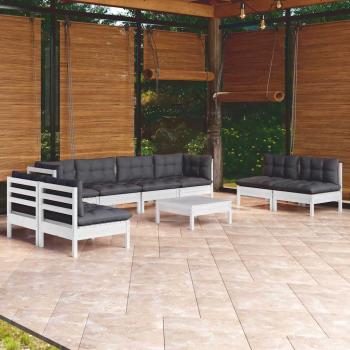 ARDEBO.de - 9-tlg. Garten-Lounge-Set mit Kissen Kiefer Massivholz