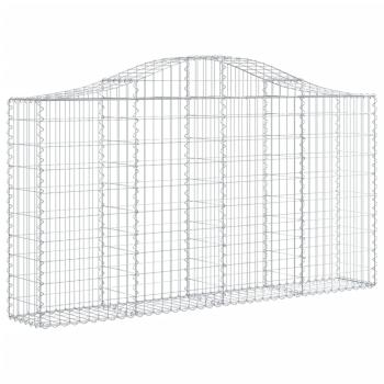 Gabionen mit Hochbogen 4 Stk. 200x30x100/120cm Verzinktes Eisen