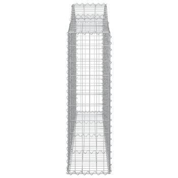 Gabionen mit Hochbogen 4 Stk. 200x30x100/120cm Verzinktes Eisen