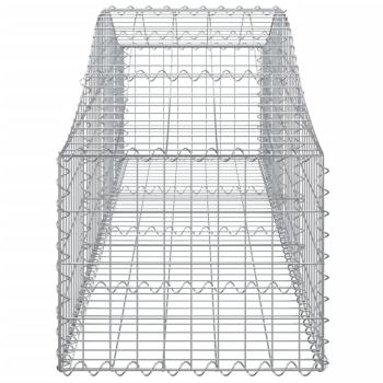 Gabionen mit Hochbogen 5 Stk. 200x50x40/60 cm Verzinktes Eisen