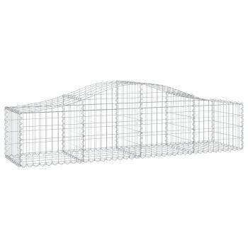 Gabionen mit Hochbogen 14 Stk. 200x50x40/60 cm Verzinktes Eisen