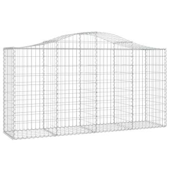 Gabionen mit Hochbogen 8 Stk. 200x50x100/120cm Verzinktes Eisen
