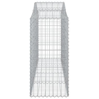 Gabionen mit Hochbogen 12Stk. 200x50x120/140cm Verzinktes Eisen