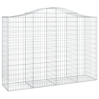 Gabionen mit Hochbogen 4 Stk. 200x50x140/160cm Verzinktes Eisen
