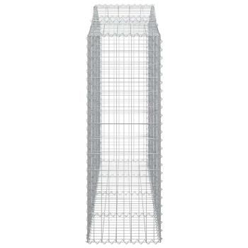 Gabionen mit Hochbogen 12Stk. 200x50x140/160cm Verzinktes Eisen