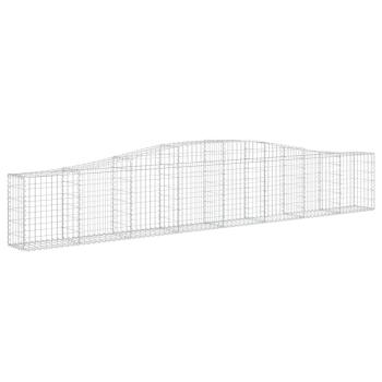 Gabionen mit Hochbogen 9 Stk. 400x30x60/80 cm Verzinktes Eisen