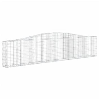 Gabionen mit Hochbogen 25 Stk. 400x30x80/100cm Verzinktes Eisen