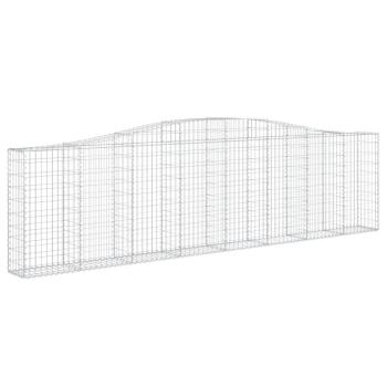 Gabionen mit Hochbogen 6 Stk. 400x30x100/120cm Verzinktes Eisen